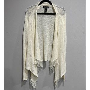 🫶HP 💜 Shyanne Cream Colored Wrap with Fringe Detail